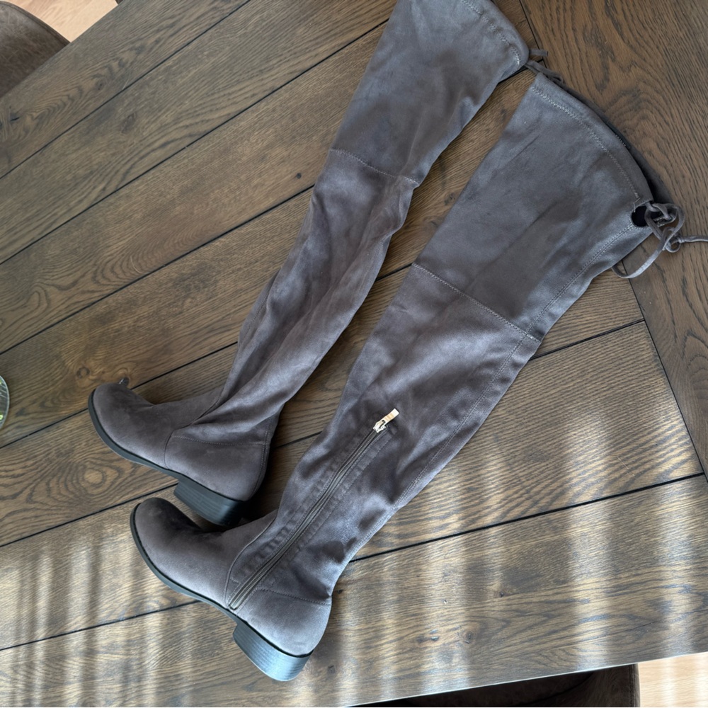 Gray Over-the-Knee Boots